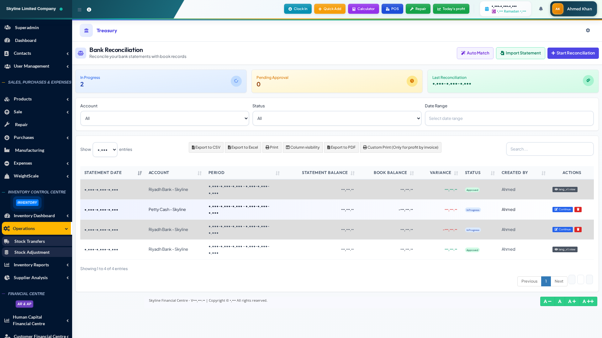 Smart Bank Reconciliation System — Automated Bank Statement Matching