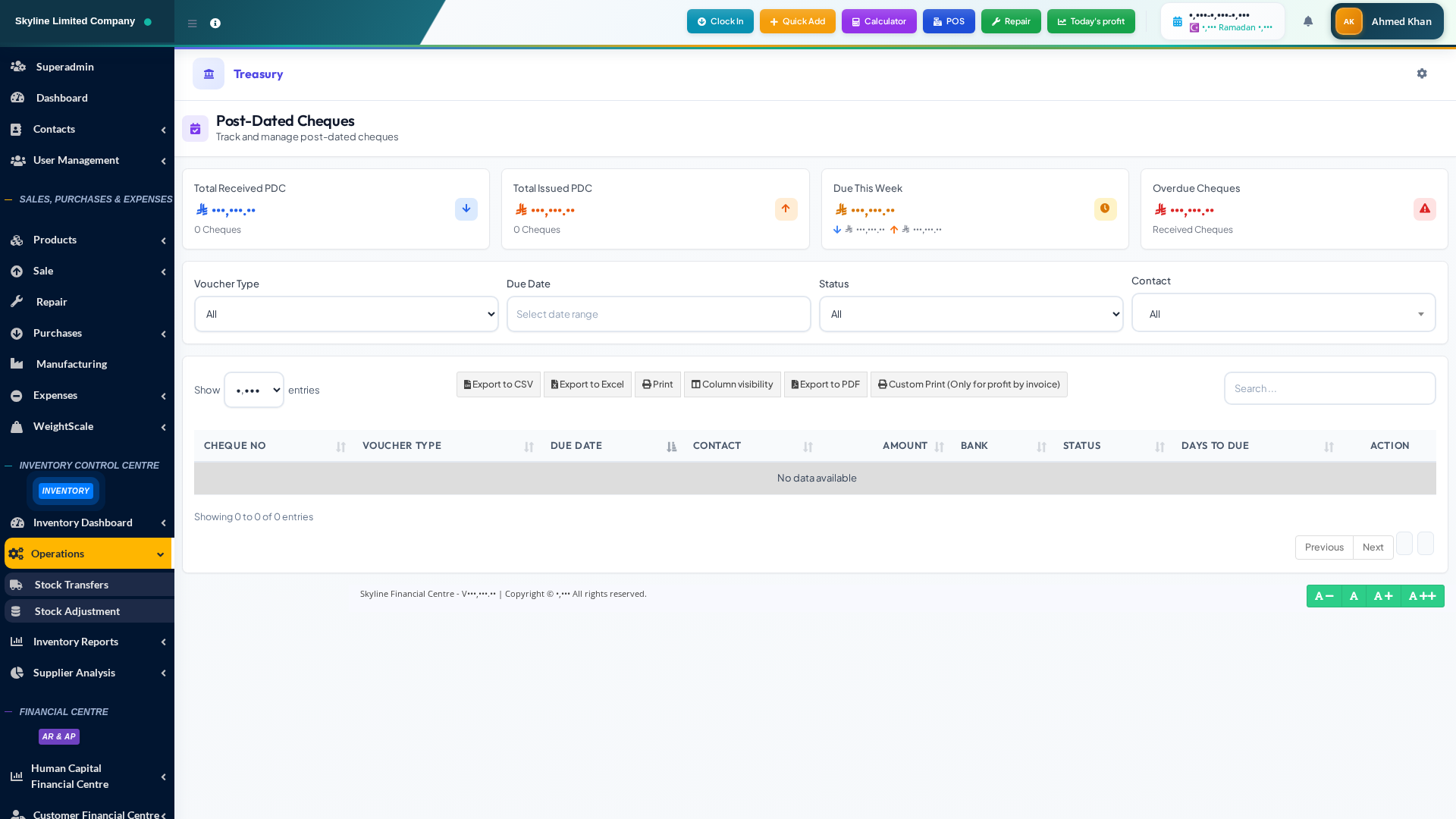 Post-Dated Cheque Management System — PDC Lifecycle Tracking